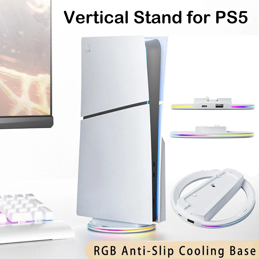 Gaming Console Mobile - For PS5/PS5 Slim Cooling Base RGB