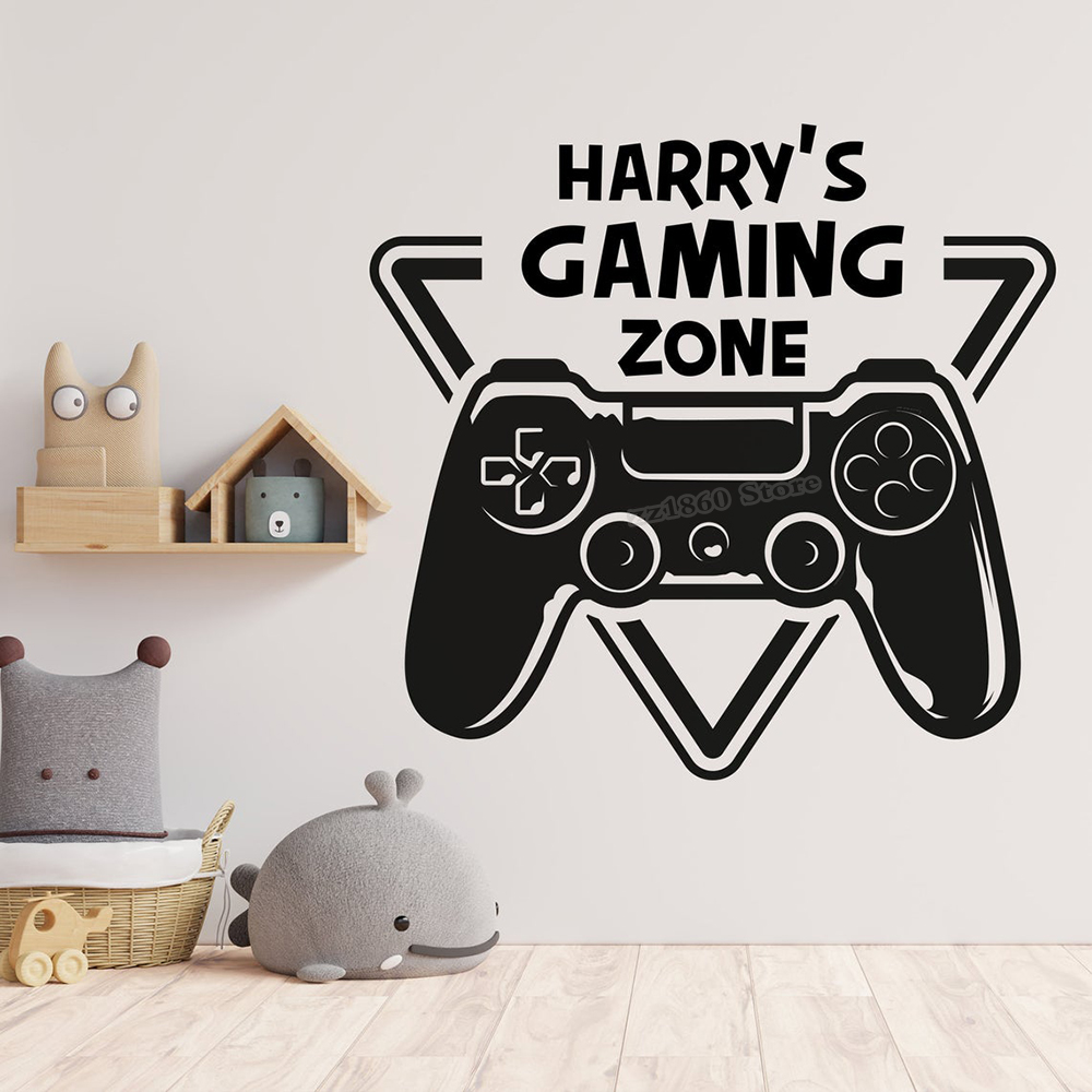 Gaming Console Wallpaper - Custom Name Gaming Zone Wall Decal