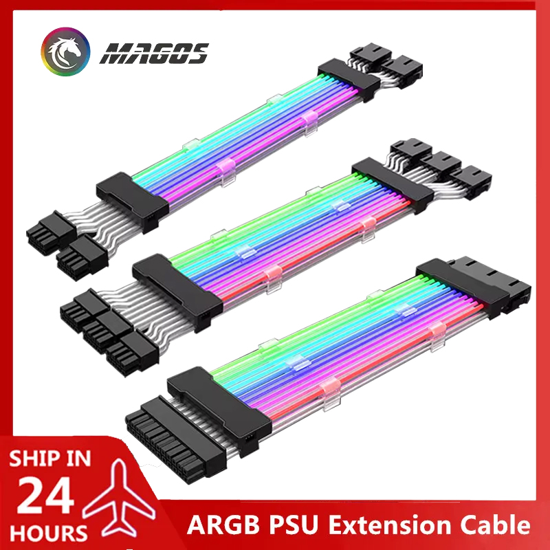 PSU Extension Cable RGB, ATX 2 - Console Gaming Pc Case ulasan dan harga
