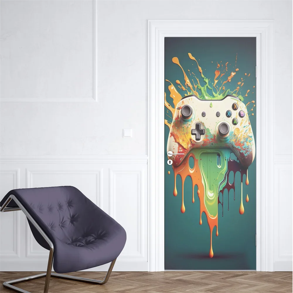 Neon Punk Game Door Sticker Sp - Gaming Console Wallpaper ulasan dan harga