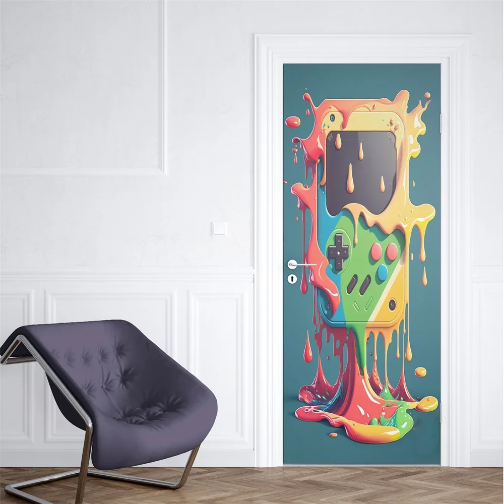 Neon Punk Game Door Sticker Sp - Gaming Console Wallpaper ulasan dan harga